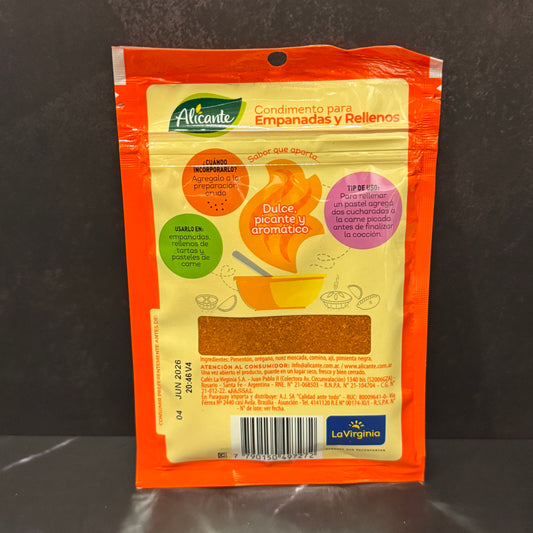 Condimento para Empanadas Alicante - Mezcla argentina de especias para relleno de empanadas