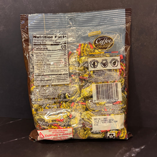 Coffee Delight Hard caramelo duro de café colombiano, producto importado de Colombia disponible en Melomanda