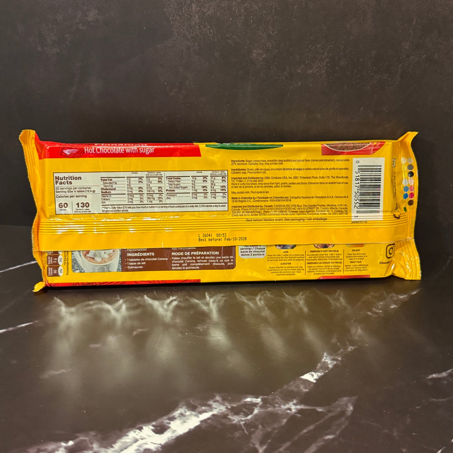Chocolate Corona Clavos y Canela - Chocolate de mesa colombiano especiado con clavo y canela