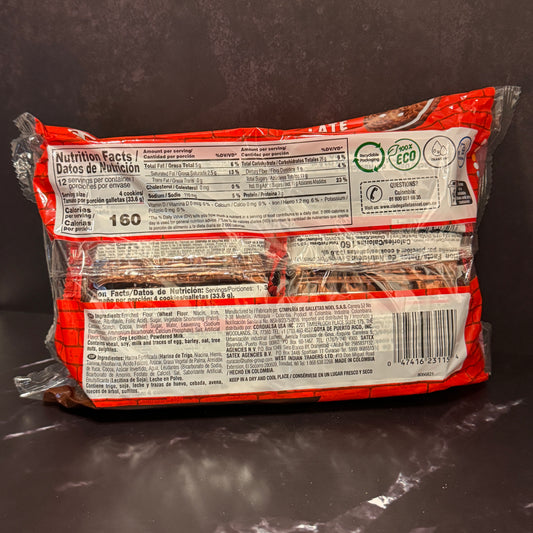 Galleta Festival Chocolate colombiana con relleno de vainilla, producto importado de Colombia disponible en Melomanda
