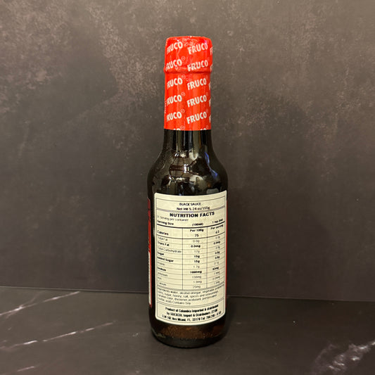 Salsa Negra Fruco 155ml condimento colombiano para carnes y marinadas, producto importado de Colombia disponible en Melomanda