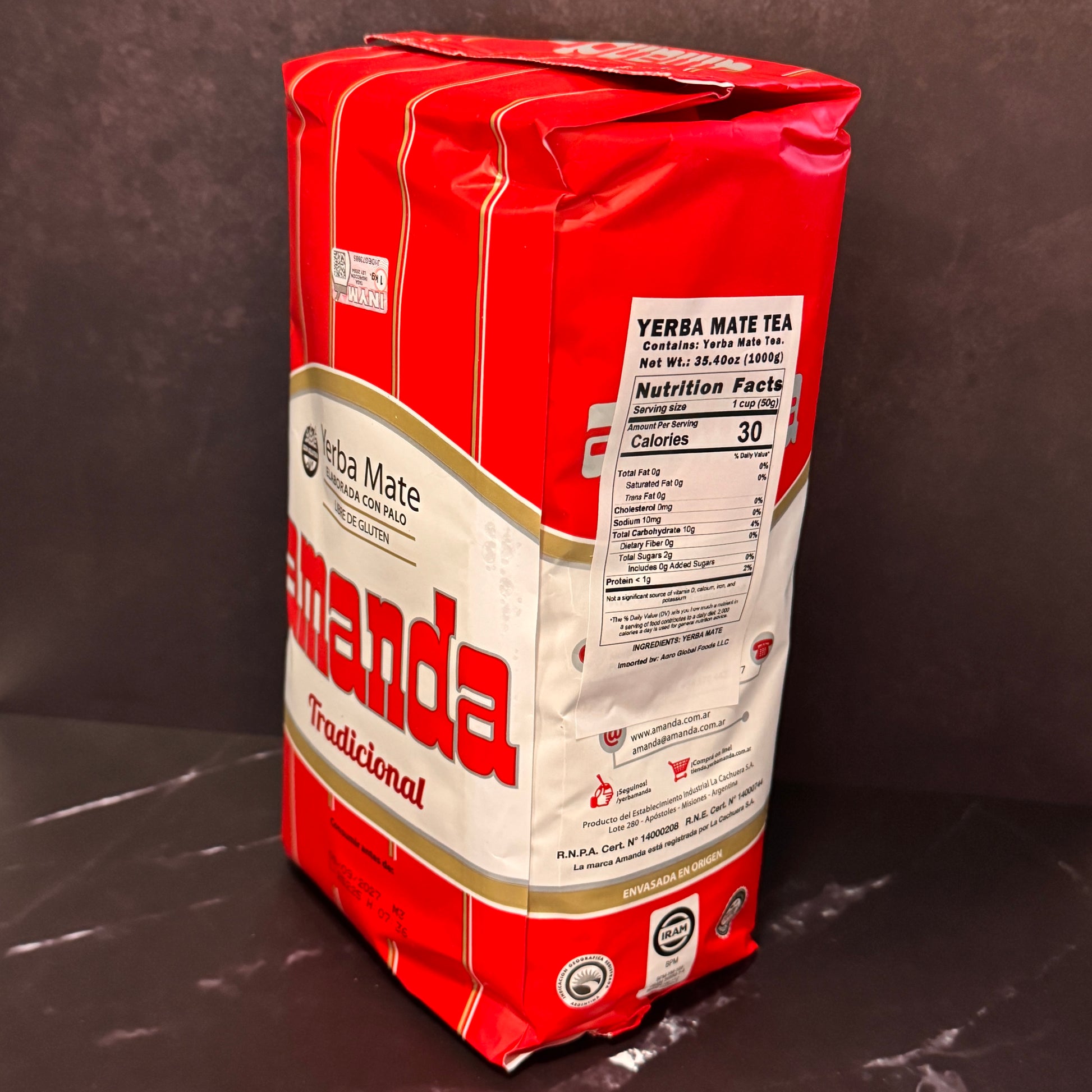 Yerba Mate Amanda Tradicional 1kg - Yerba mate argentina suave y sin ahumar de Misiones