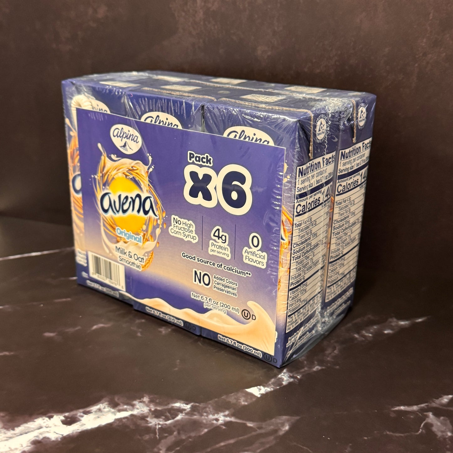 Avena Alpina Original 6pk - Bebida colombiana de leche y avena sin conservantes en pack de 6