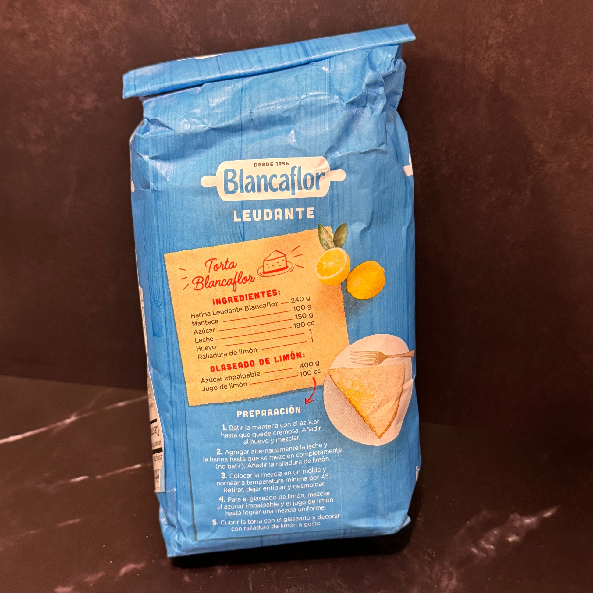 Harina Leudante Blancaflor 1kg - Harina argentina enriquecida con vitaminas para repostería esponjosa