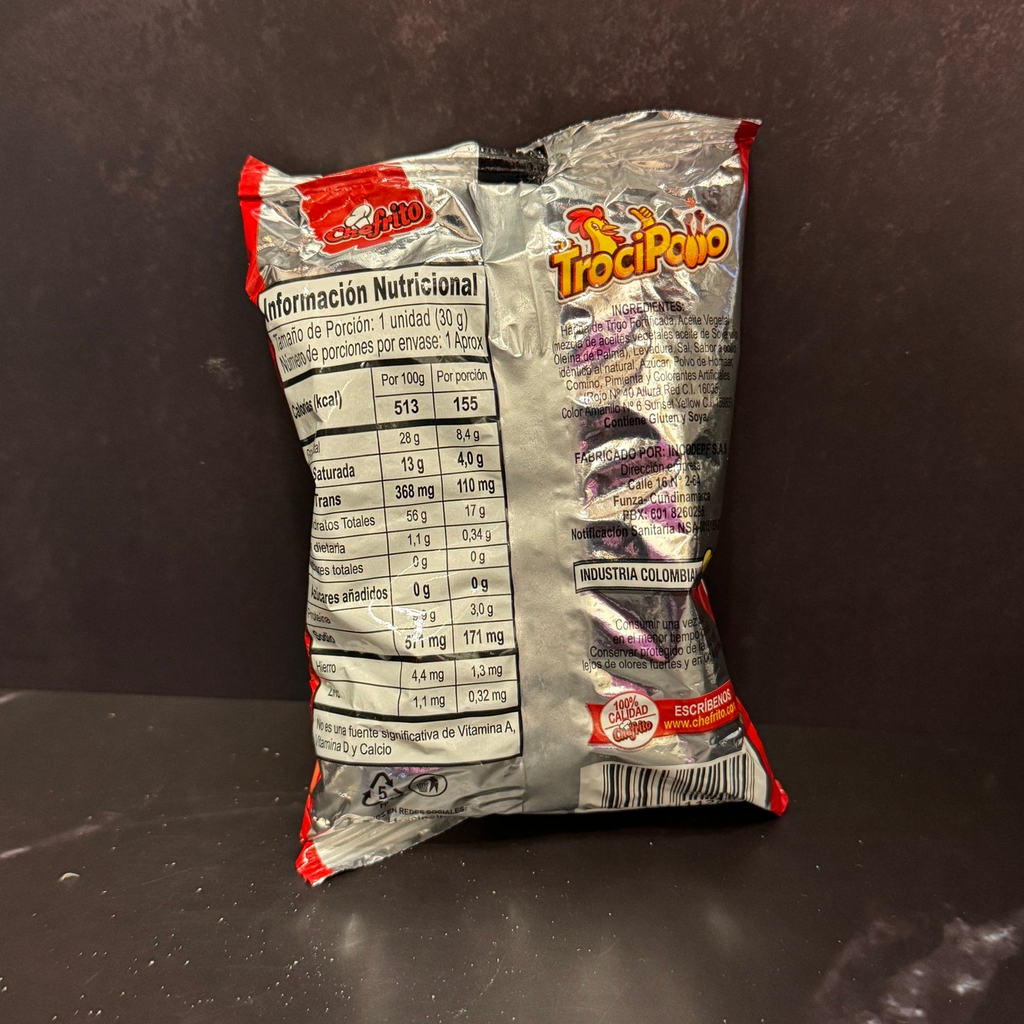 Trocipollo Chefrito - Palitos colombianos crujientes sabor pollo, snack clásico de la infancia latina