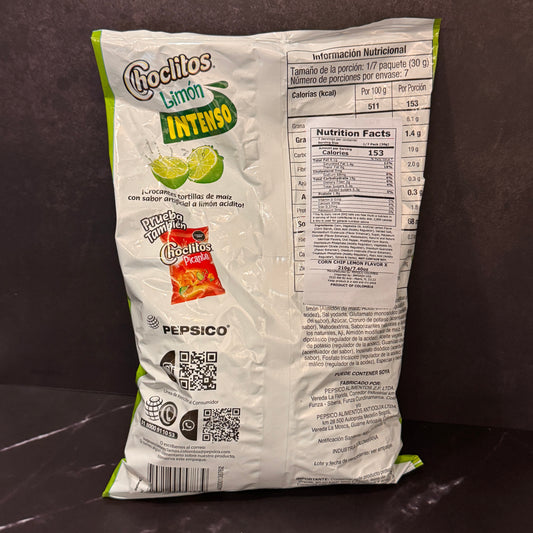 Choclitos de Limón snack de maíz colombiano con sabor cítrico, producto importado de Colombia disponible en Melomanda