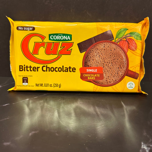 Chocolate Cruz tradicional colombiano en barra, producto importado de Colombia disponible en Melomanda