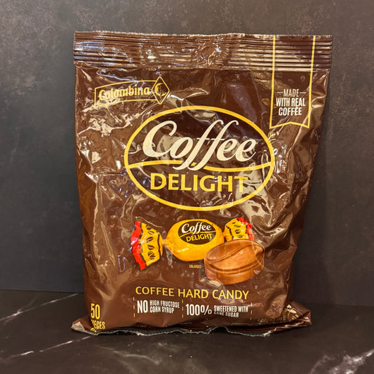 Coffee Delight Hard caramelo duro de café colombiano, producto importado de Colombia disponible en Melomanda