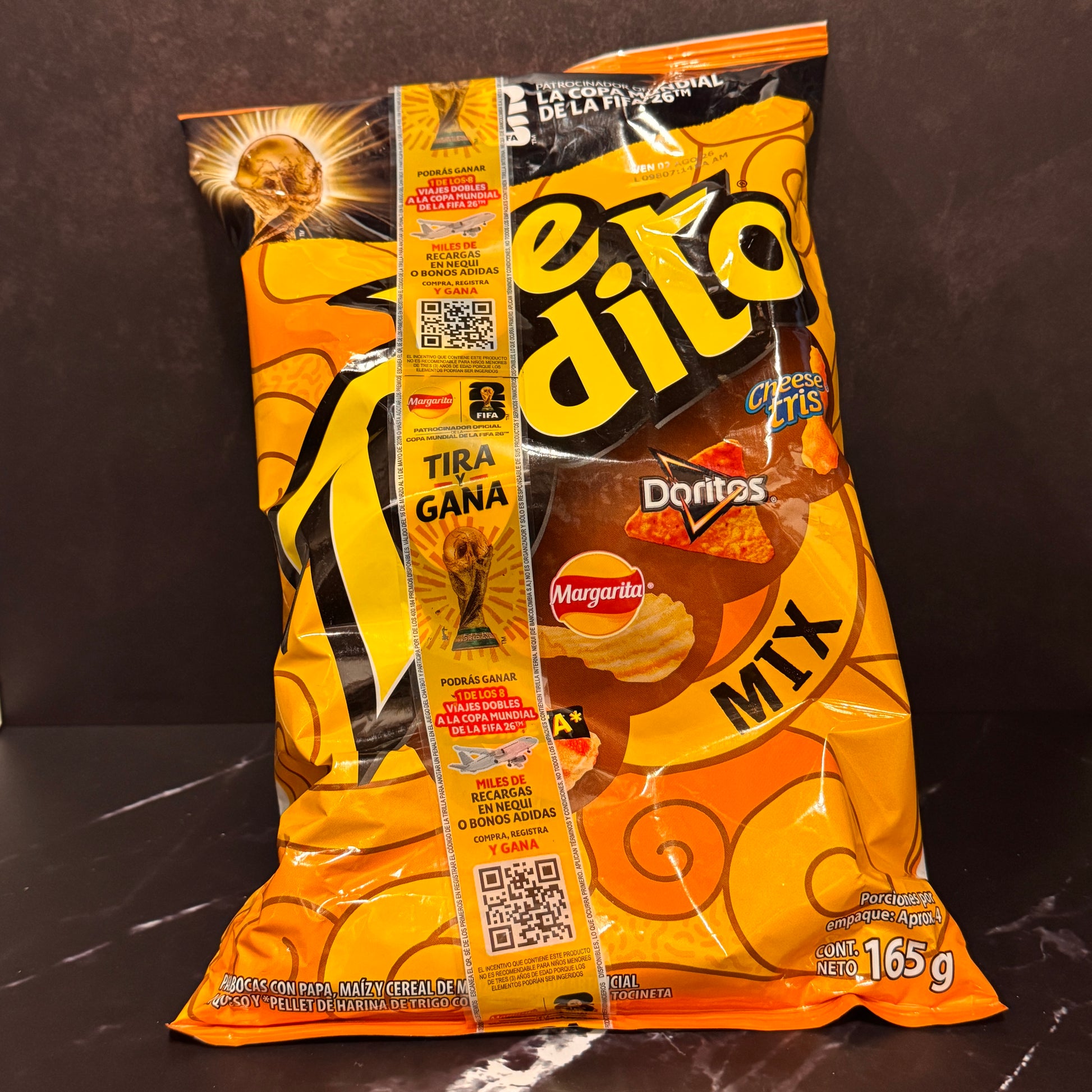 De Todito Mix, botana de maíz y cacahuates importada de México, disponible en Melomanda
