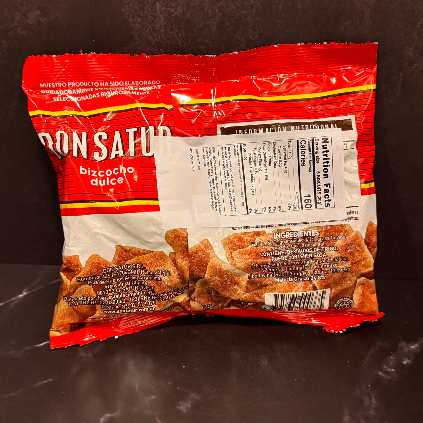 Bizcochos Dulces Don Satur argentinos 200g, producto importado de Argentina disponible en Melomanda