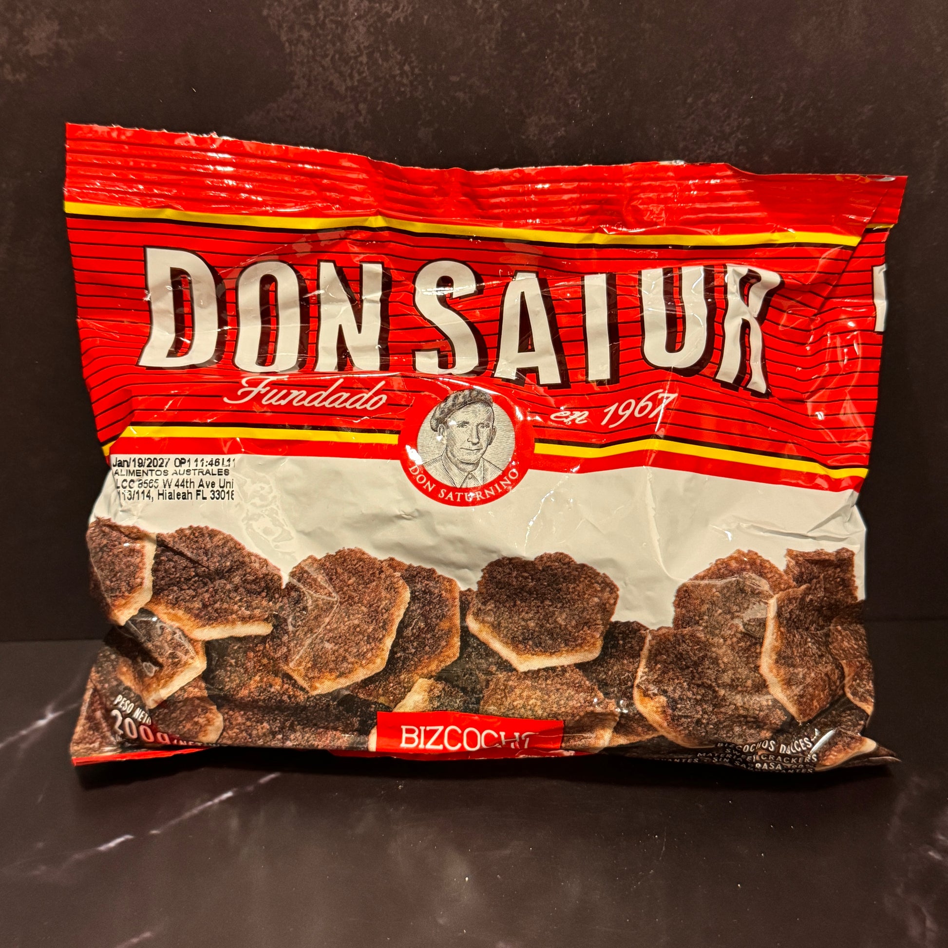 Bizcocho Negrito Don Satur argentino 200g con azúcar morena, producto importado de Argentina disponible en Melomanda