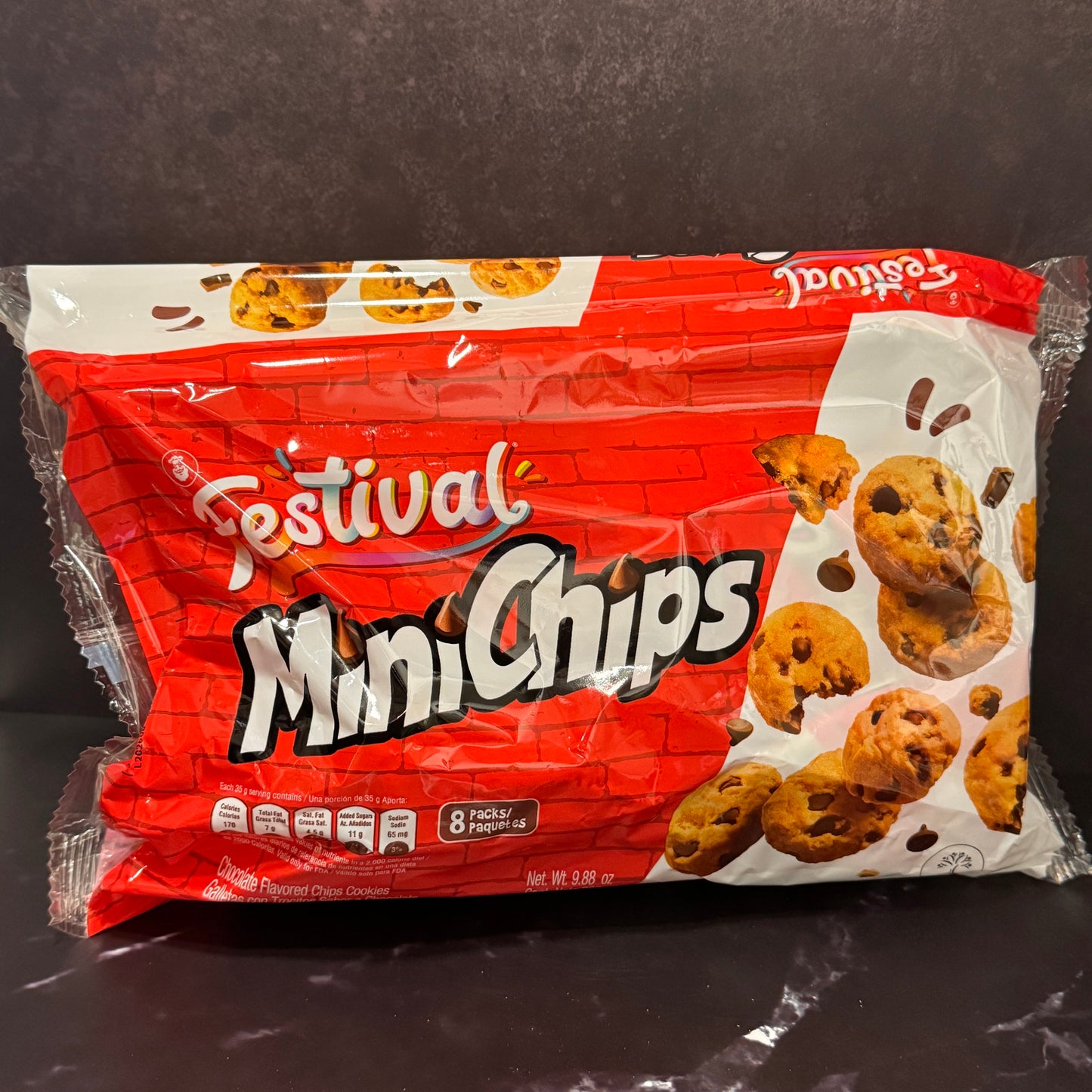 Galletas Festival MiniChips colombianas con chispas de chocolate, producto importado de Colombia disponible en Melomanda
