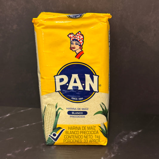 Harina PAN Blanca - Harina de maíz precocida venezolana sin gluten para arepas auténticas