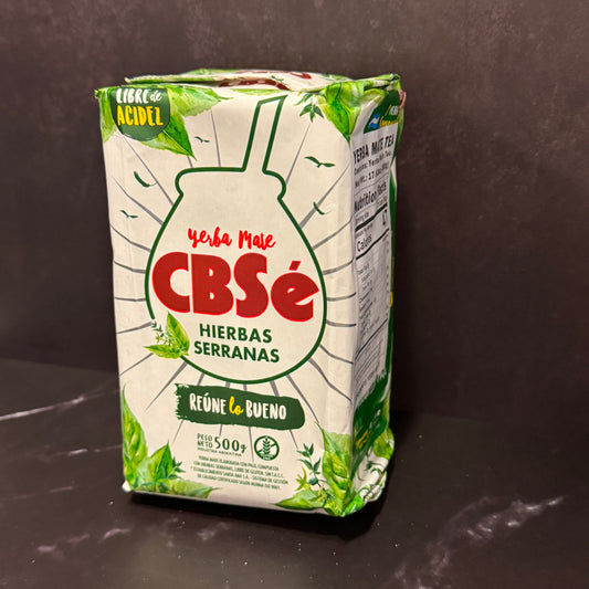 Yerba Mate CBSé Hierbas Serranas - Yerba mate argentina con poleo, peperina y menta sin gluten