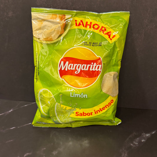 Papas Margarita Limón papas fritas colombianas sabor limón, producto importado de Colombia disponible en Melomanda