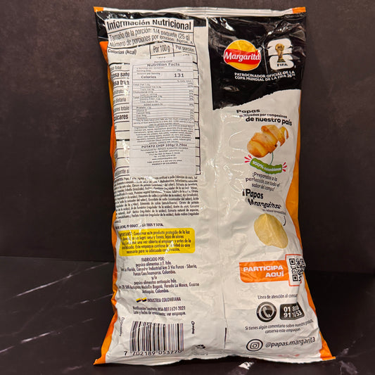 Papas Margarita Pollo papas fritas colombianas sabor pollo asado, producto importado de Colombia disponible en Melomanda