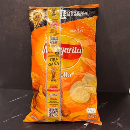Papas Margarita Pollo papas fritas colombianas sabor pollo asado, producto importado de Colombia disponible en Melomanda