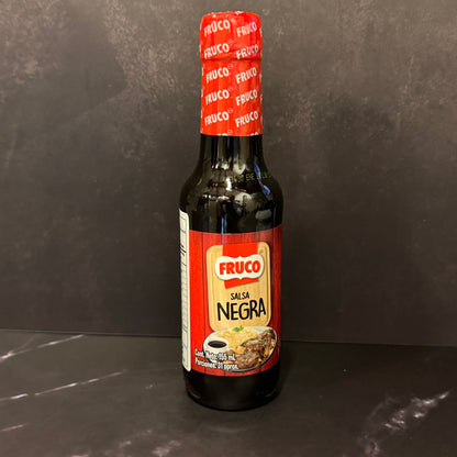 Salsa Negra Fruco 155ml condimento colombiano para carnes y marinadas, producto importado de Colombia disponible en Melomanda