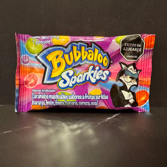 Bubbaloo Sparkies - Caramelos masticables colombianos de sabores surtidos de frutas