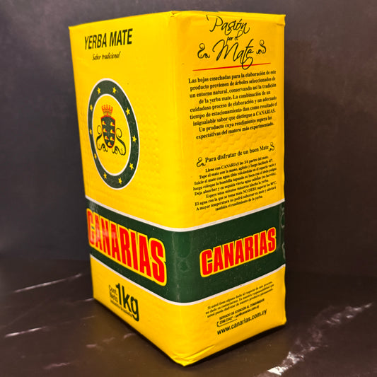 Yerba Mate Canarias uruguaya sin palos corte fino 500g, producto importado de Uruguay disponible en Melomanda